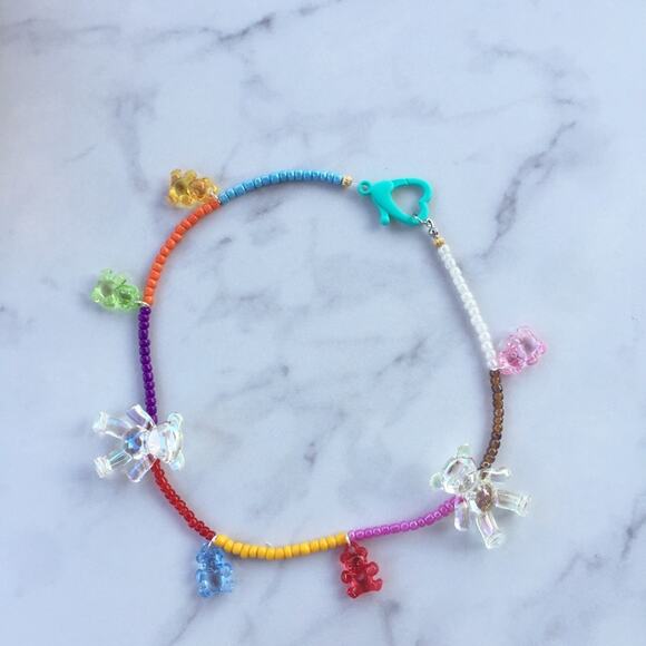 Handmade Kandi Gummy Bear Beaded Necklace - Picture 9 of 11